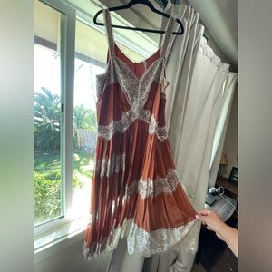Anthropologie Rust Asymmetric Dress